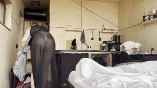 hot body do cleaning with dress - porn video